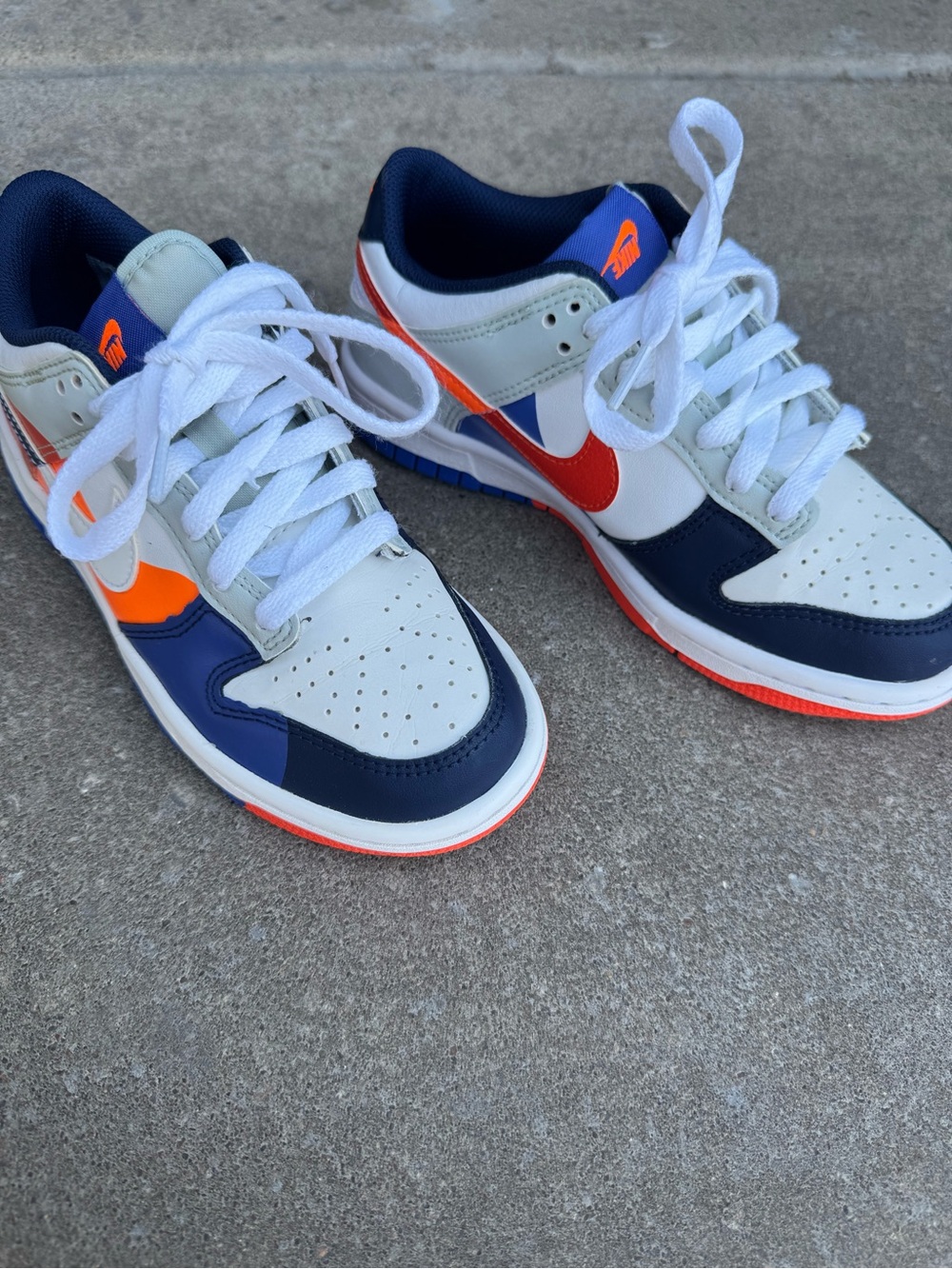 Nike Kids Low-Top Sneakers - Navy, White & Orange